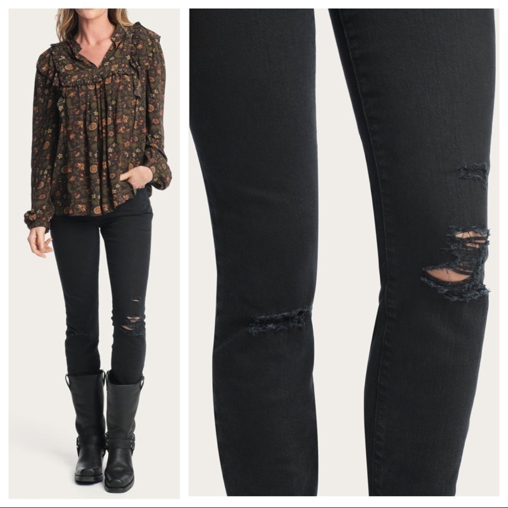 NWT Frye Melissa Skinny Midnight Destroy Jeans 25
